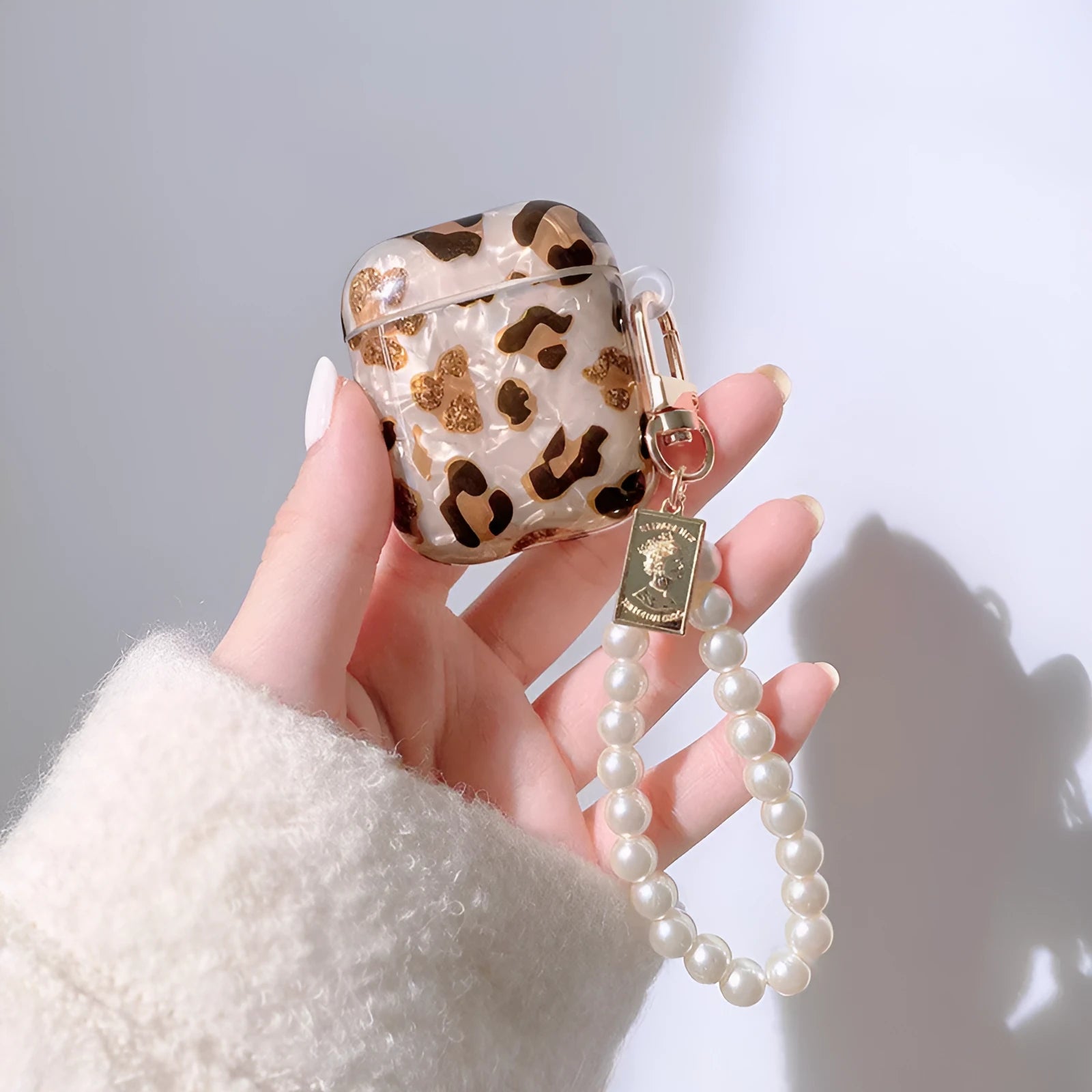 Shell yellow leopard print soft TPU flip case for Apple AirPods Pro 1 and 2 generation headphones