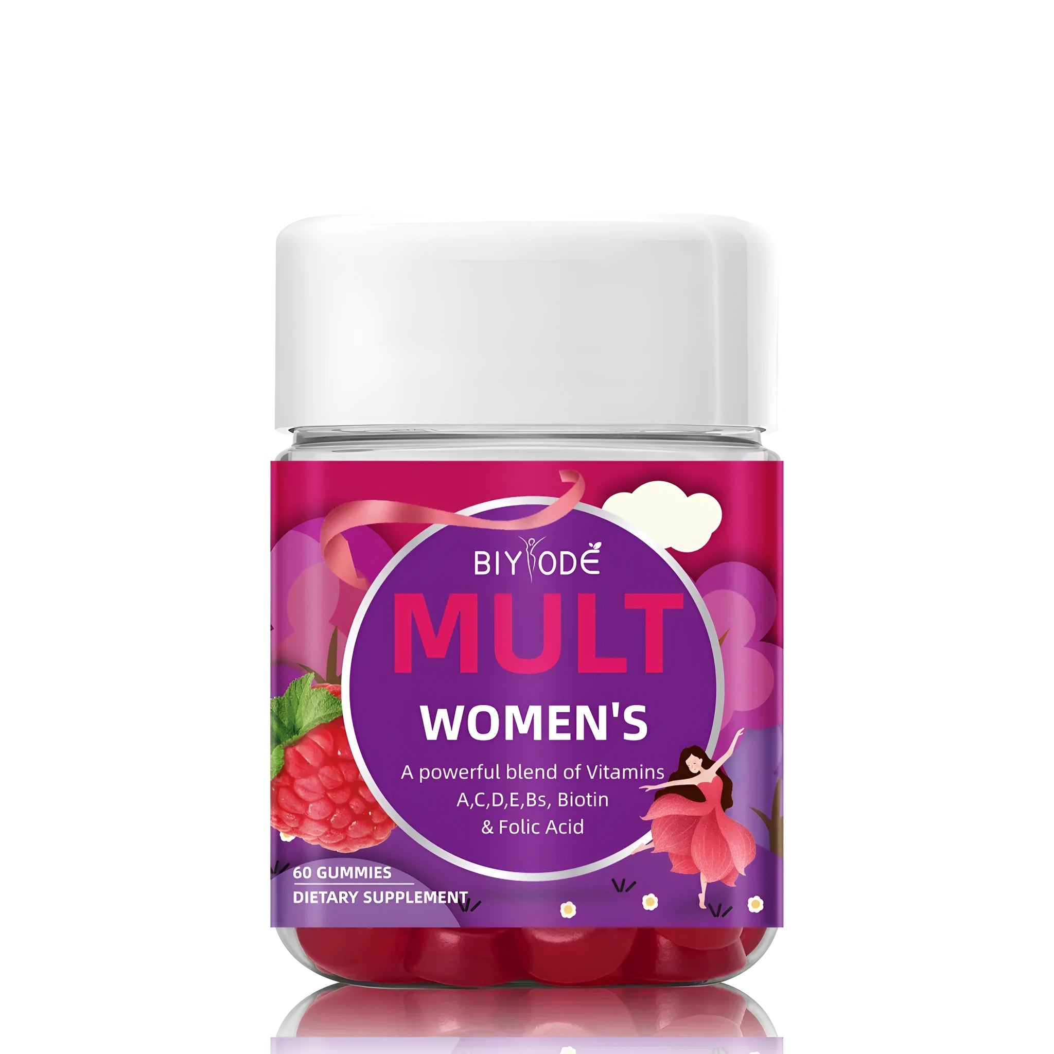 Biyode Women Multi Vitamin Supplement Gummies bottle with original flavour, 60 count
