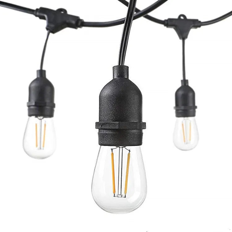 Black LED fairy light decoration string with EU plug for indoor and outdoor lighting