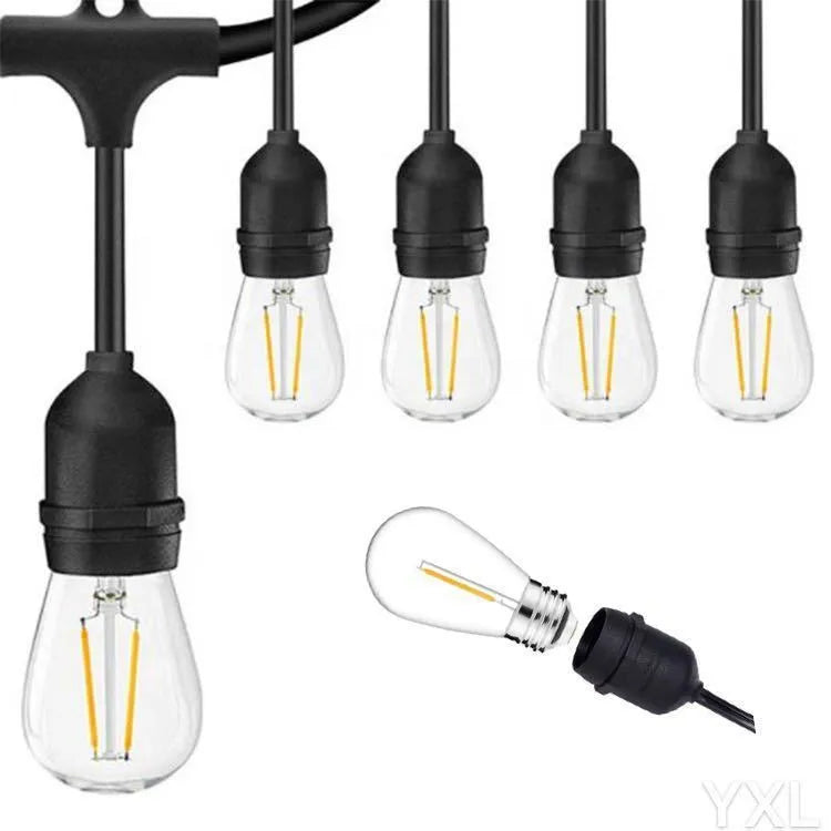 Black LED fairy light decoration string with EU plug for indoor and outdoor lighting