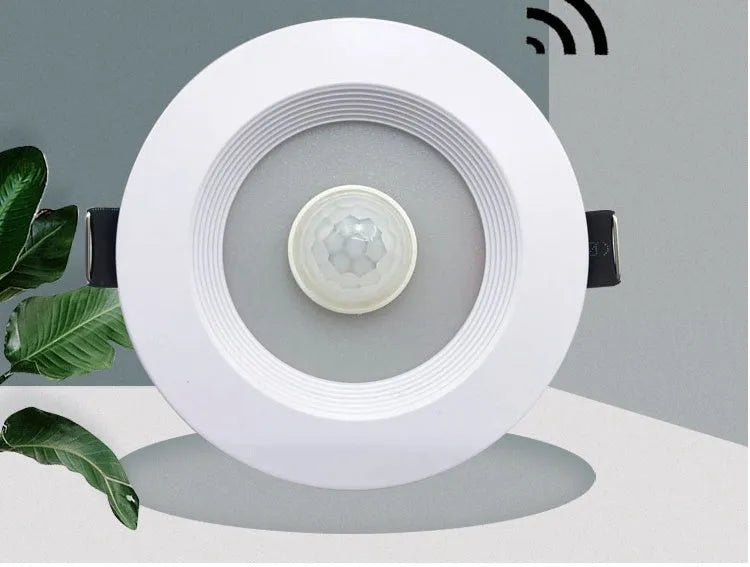 Infrared body sensing LED down light spotlight with aluminium construction for indoor corridor and room lighting