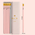 Mixed colour HB pencil writing set with purple glitter and pale pink options in display box