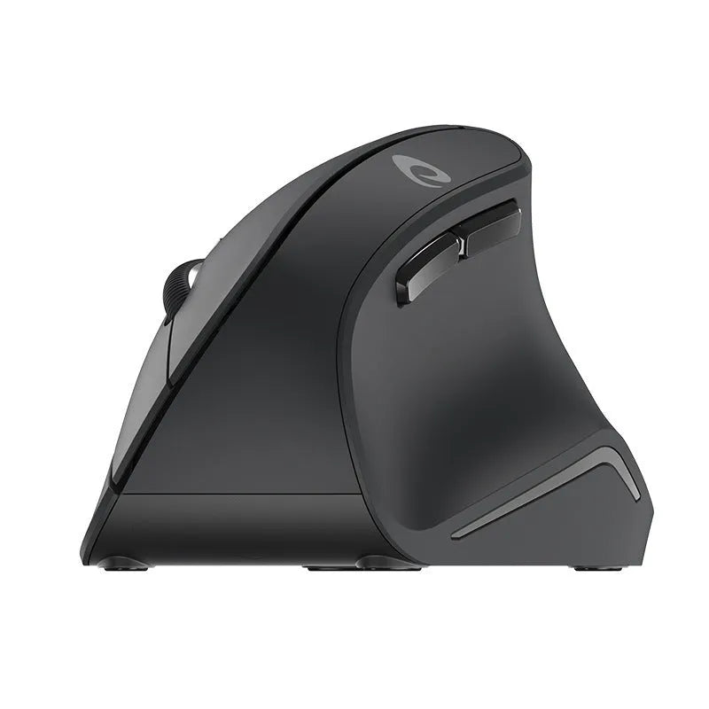 Vertical 2.4G wireless ergonomic mouse in black for computer notebook with USB receiver