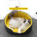 Washable cloth pet kennel with removable cushion in black or green colour showing three size options