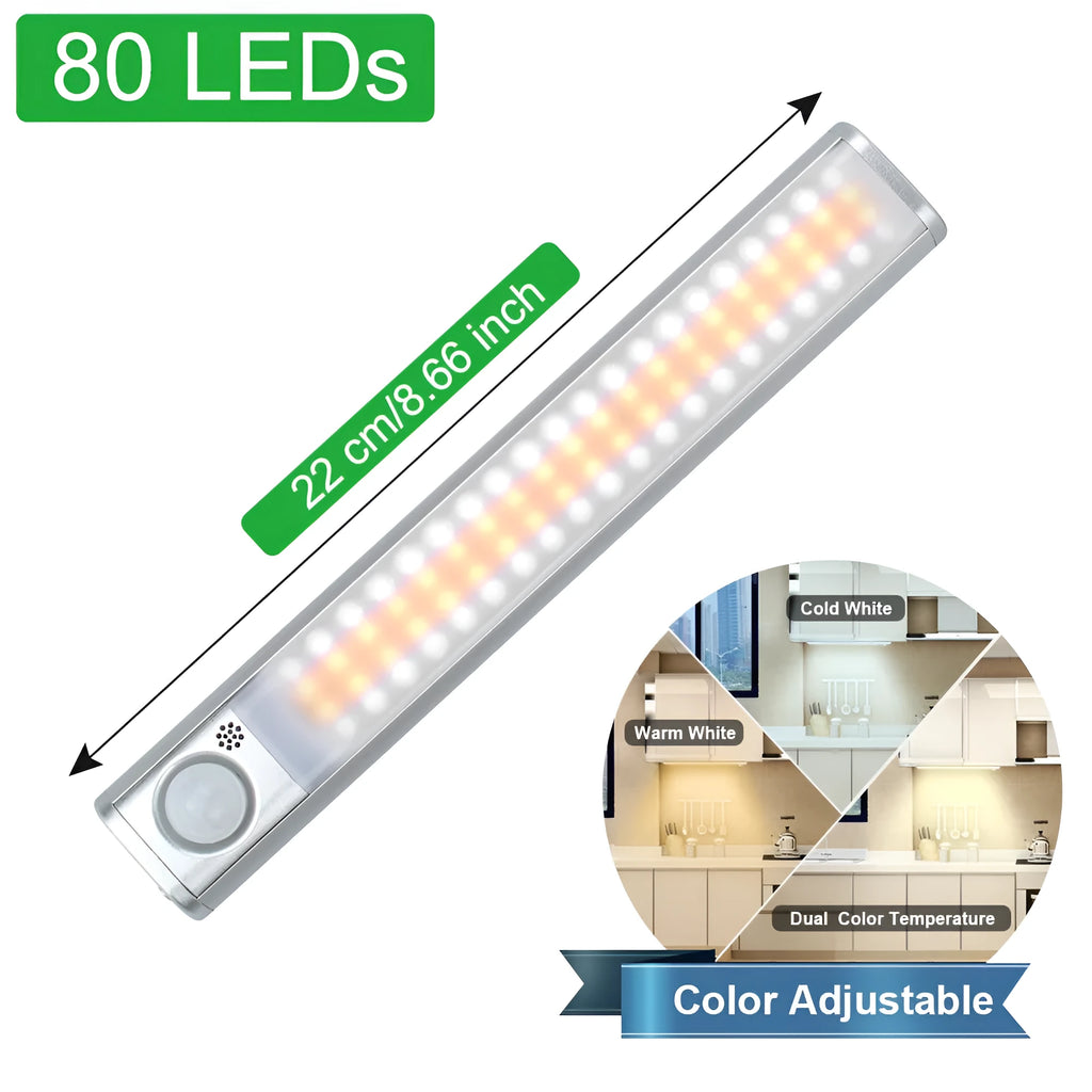 Smart USB charging motion sensor cabinet light with aluminium alloy shade