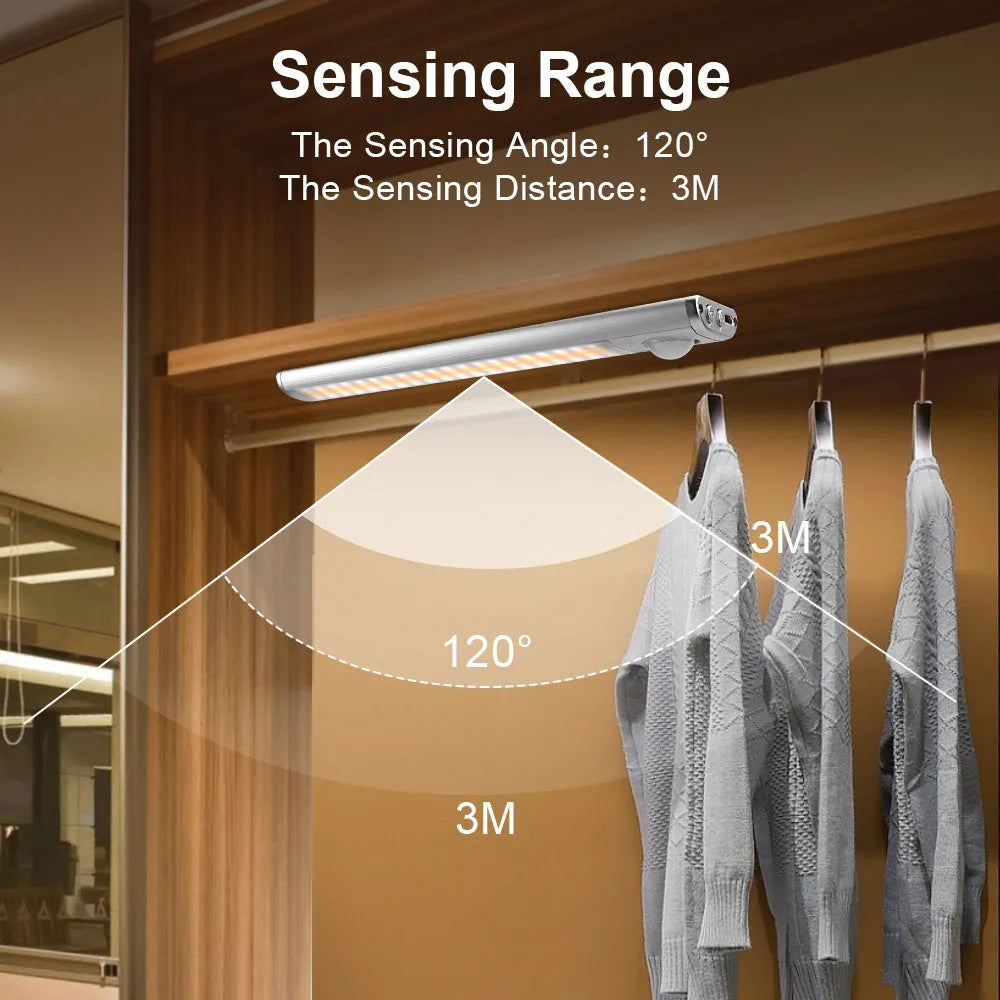 Smart USB charging motion sensor cabinet light with aluminium alloy shade
