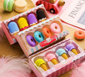 Set of 12 cartoon food erasers including cones, ice creams, lollipops and donuts for kindergarten children