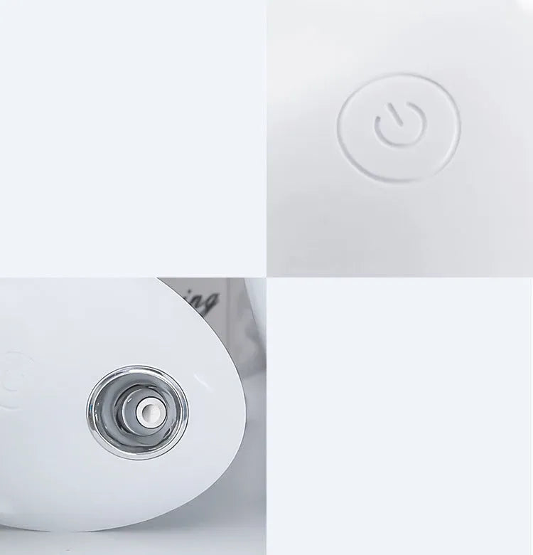 White round USB-powered aromatherapy humidifier with 800ml water tank capacity