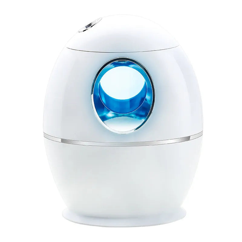 White round USB-powered aromatherapy humidifier with 800ml water tank capacity