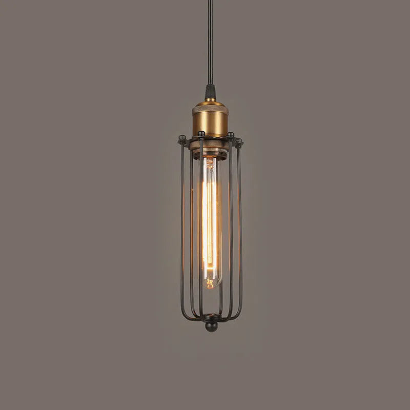 Brown iron industrial gladiator chandelier with Nordic retro design and fishing line shape.