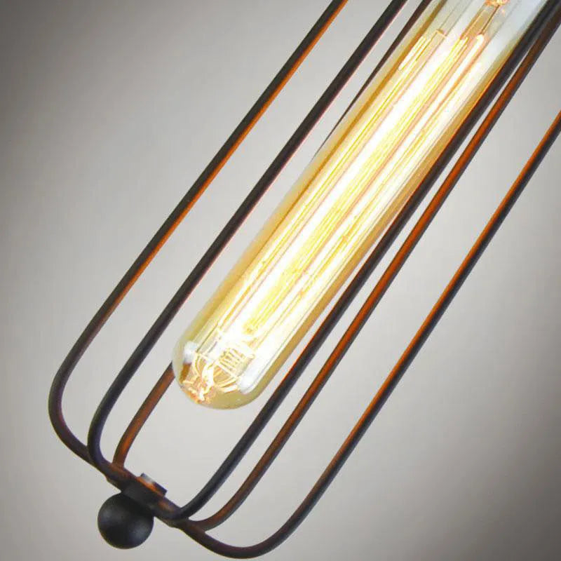 Brown iron industrial gladiator chandelier with Nordic retro design and fishing line shape.