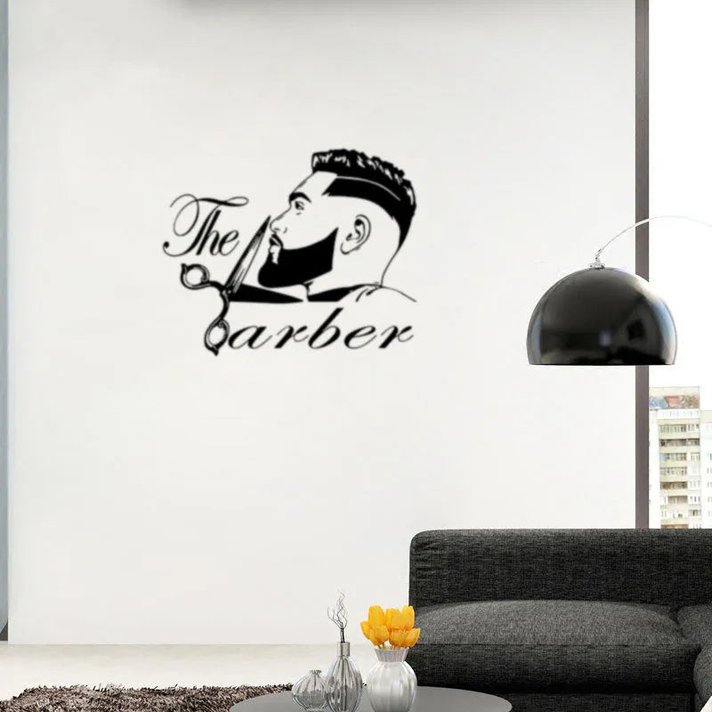 Black PVC decorative wall sticker with people pattern for modern simple living room decor