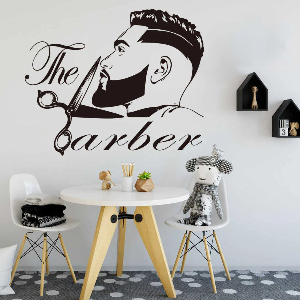 Black PVC decorative wall sticker with people pattern for modern simple living room decor