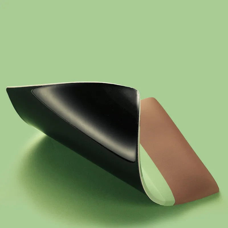 Green kiwi-shaped mouse pad with wrist support cushion measuring 270mm by 180mm