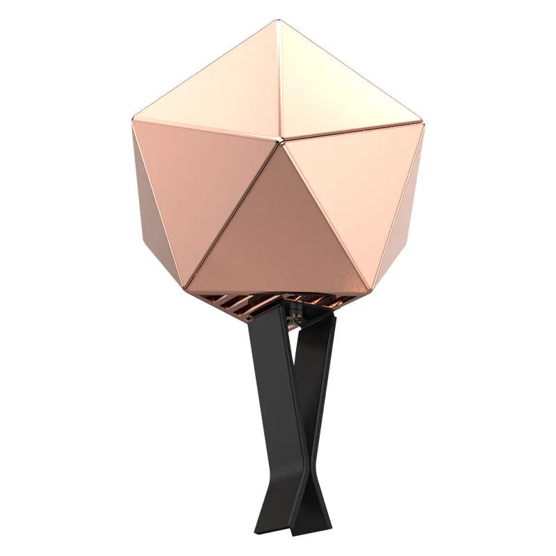 Silver zinc alloy octahedron car air outlet fragrance with sharp edges and vent clip