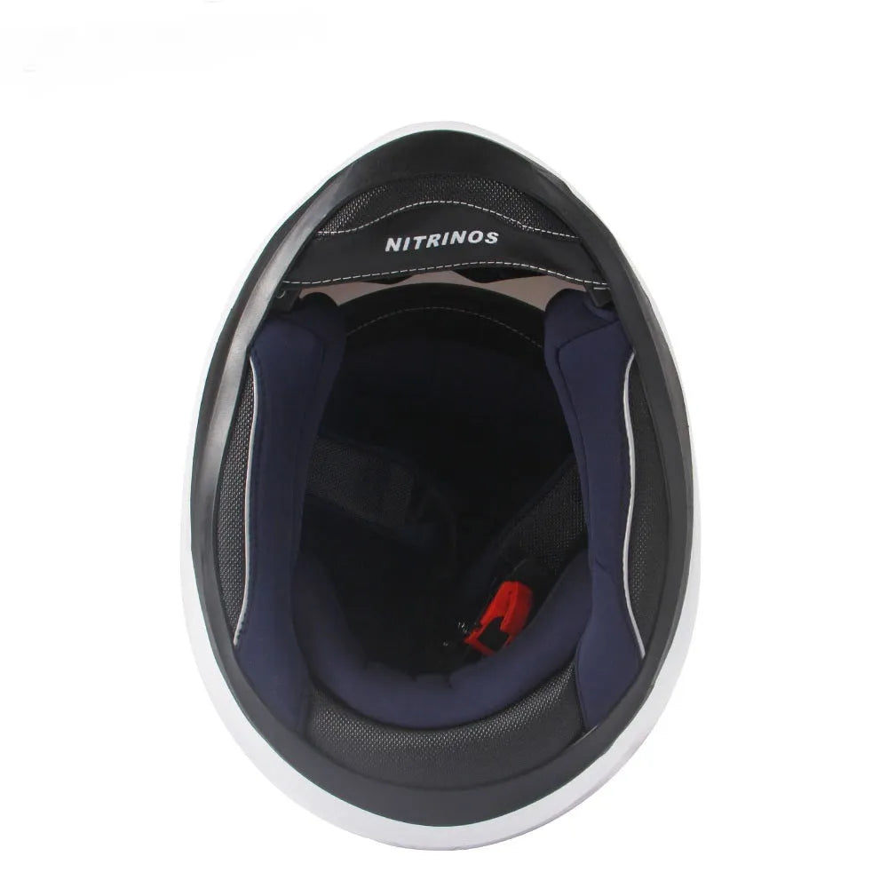 Full face motorcycle helmet with cat ears and headless rider design in black ABS