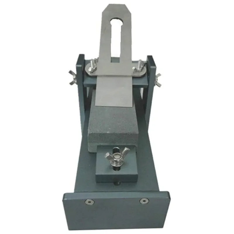 Aluminium alloy fixed angle sharpener tool for woodworking chisels and planer blades.