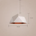 Single-head geometric iron chandelier in black or white, 25cm size, for balcony bar or restaurant use.