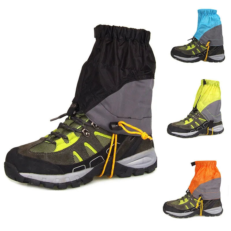 Nylon splash-proof breathable foot cover in black, width 22cm, height 20cm, for outdoor hiking and trail running