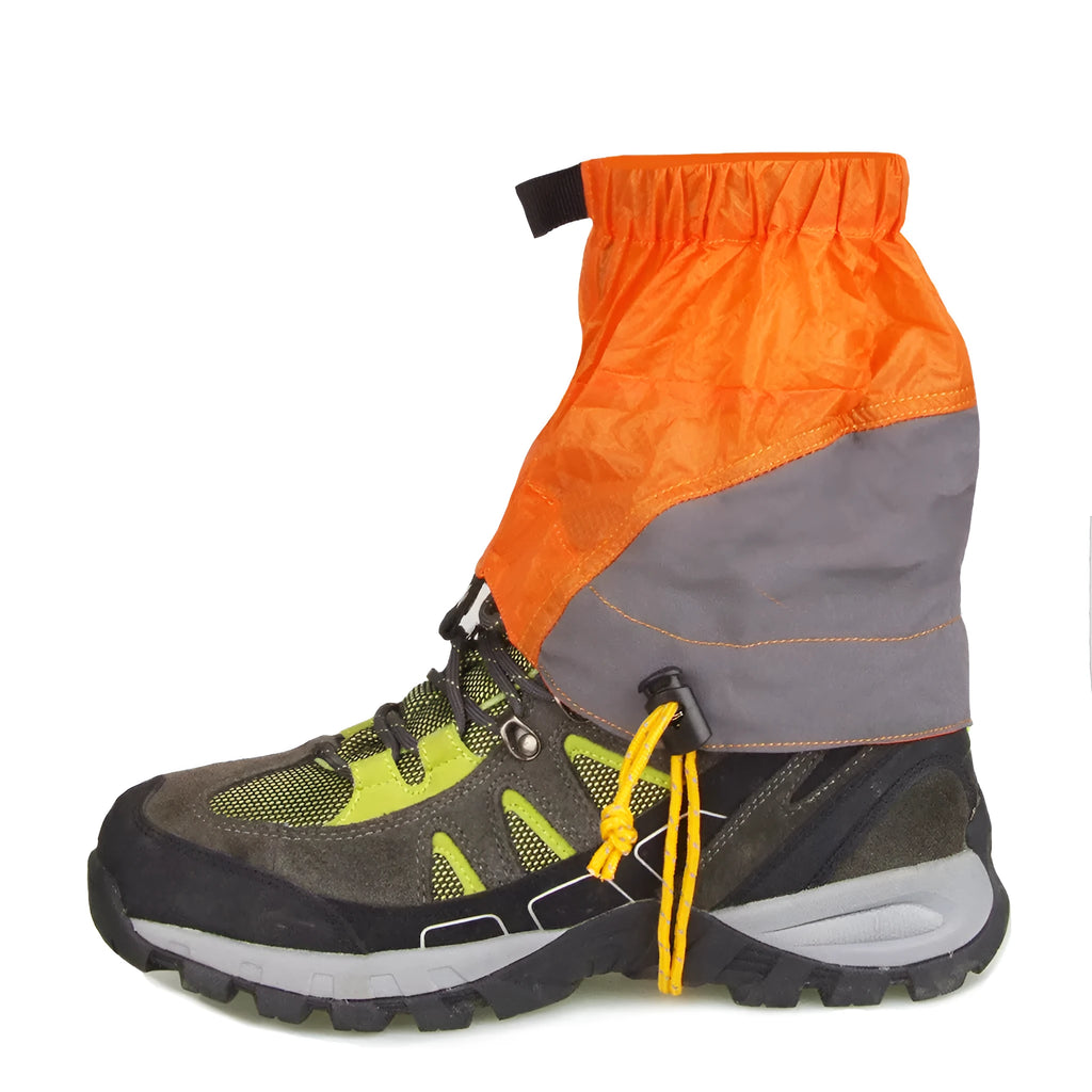 Nylon splash-proof breathable foot cover in black, width 22cm, height 20cm, for outdoor hiking and trail running