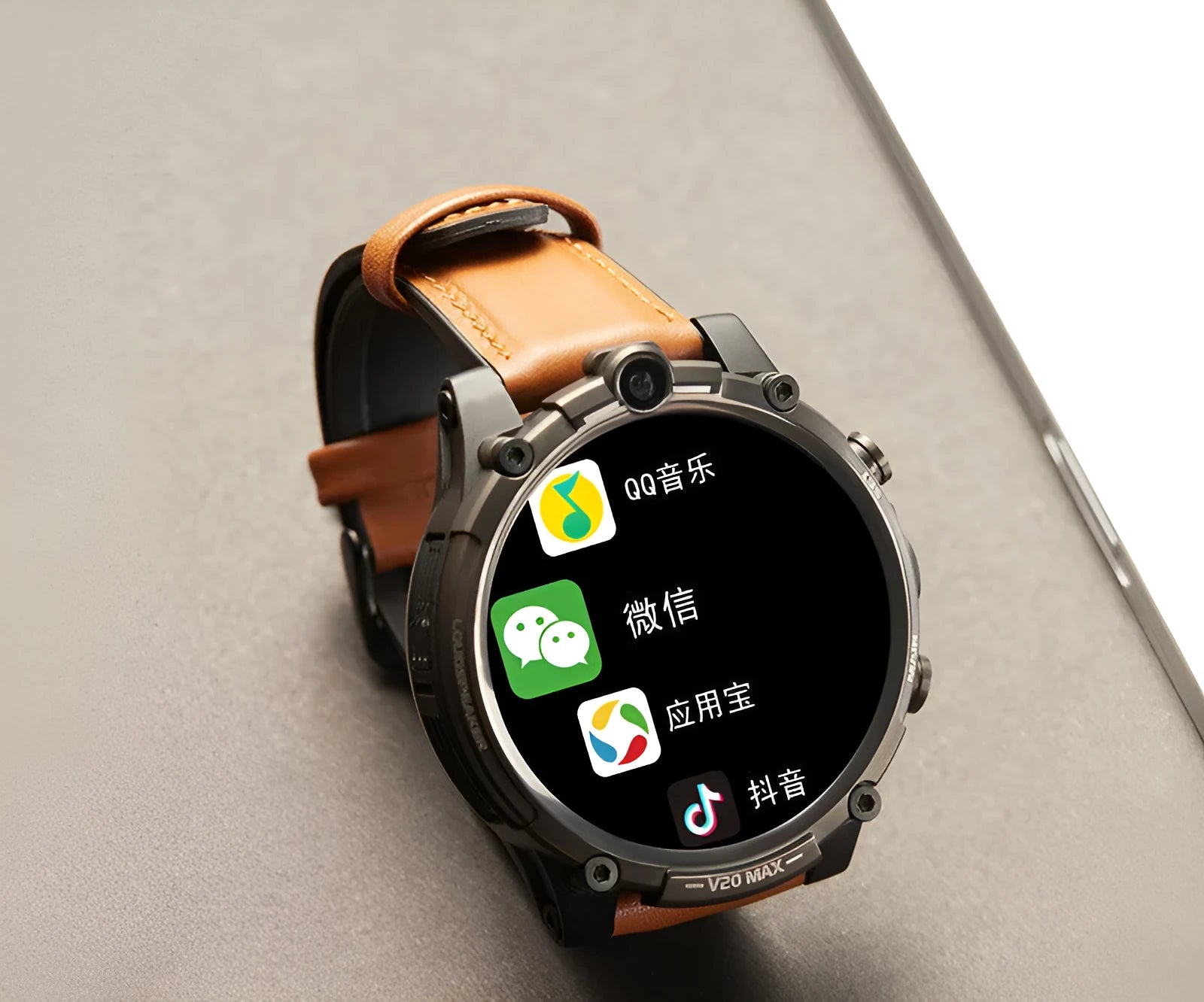 Black smart phone watch with 1.6-inch screen showing heart rate display on wrist