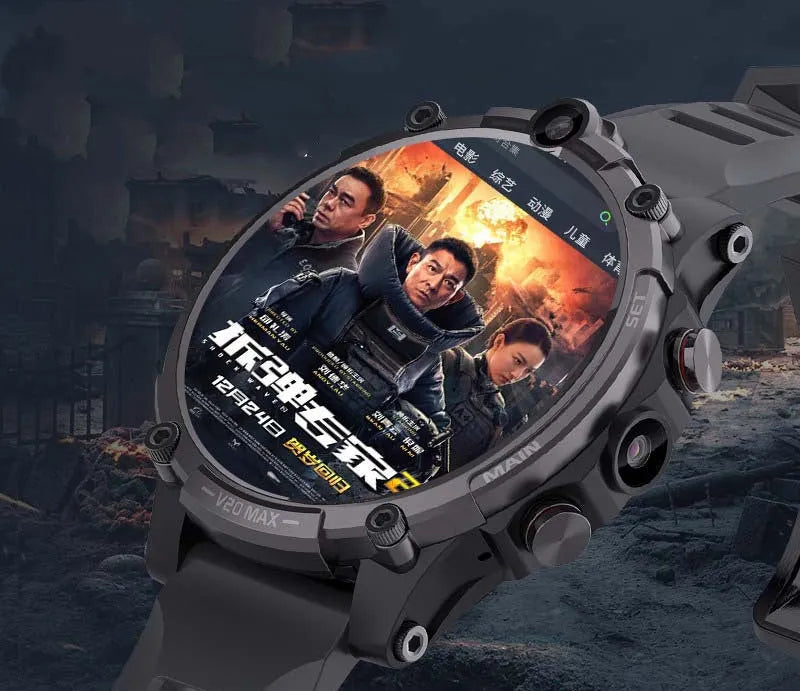 Black smart phone watch with 1.6-inch screen showing heart rate display on wrist