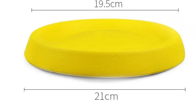 Yellow EVA pet dog throwing toy for training weighing 70g