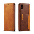 Leather and PU flip wallet phone case with card slots for iPhone in multiple colour options