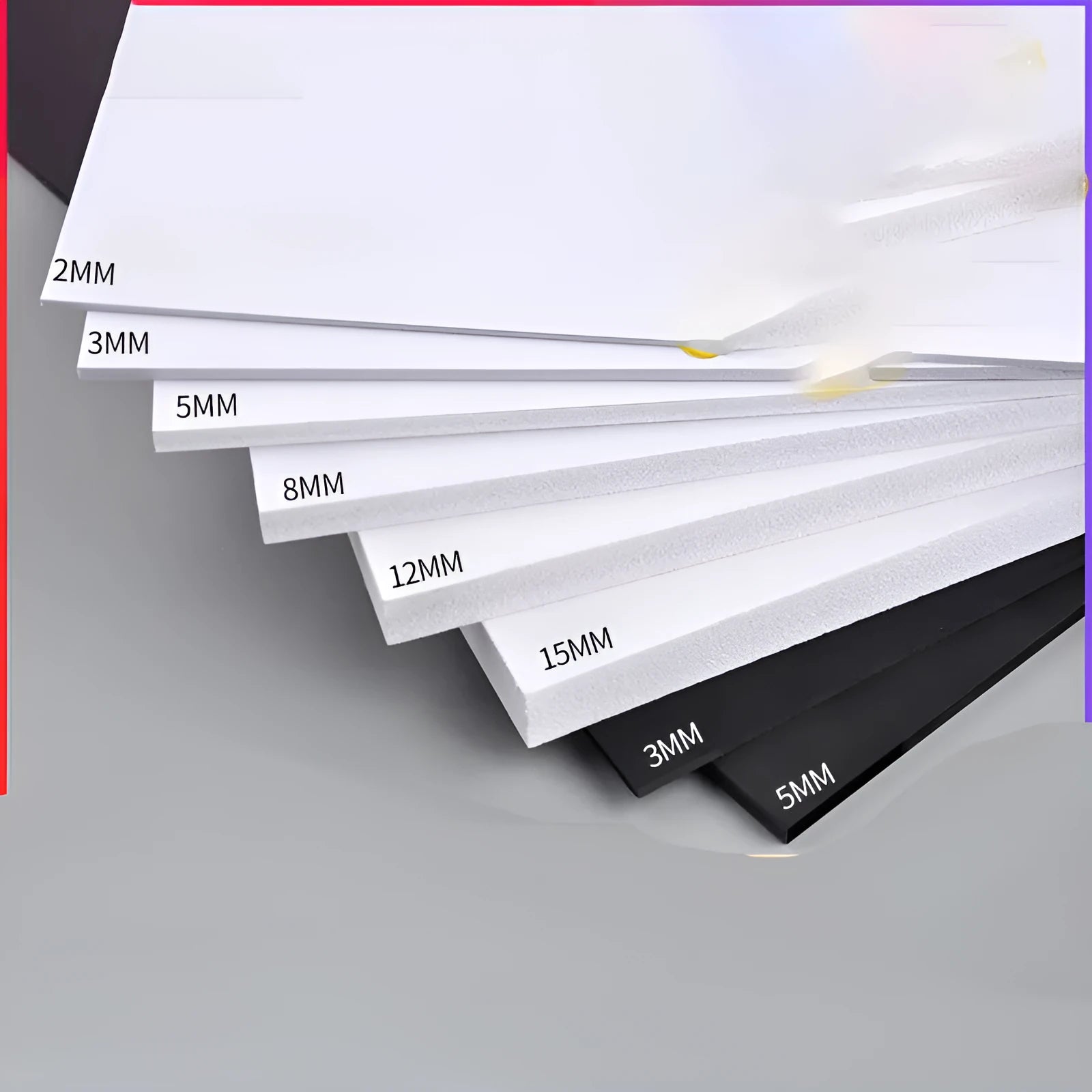 Black rigid foam board for DIY model making and craft projects, 20x30cm size