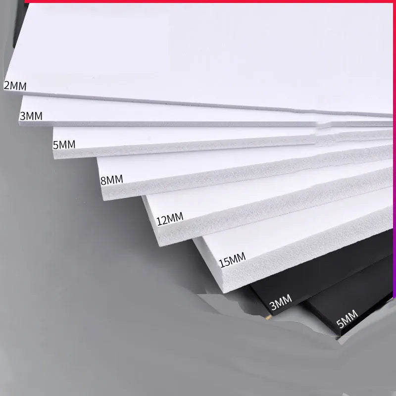 Black rigid foam board for DIY model making and craft projects, 20x30cm size