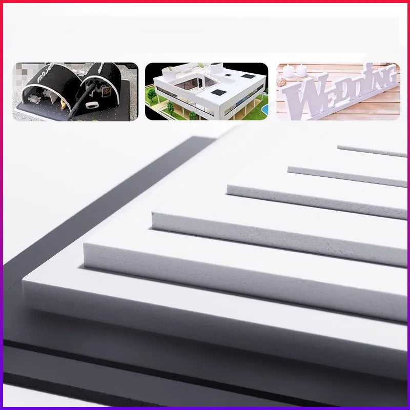 Black rigid foam board for DIY model making and craft projects, 20x30cm size
