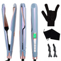 2 In 1 Flat Iron and Curler Twist Professional Dual Voltage Titanium Tourmaline Ionic Ceramic Hair Straightener for Dry Hair 31mm Heat Conductor Mermaid Colour 11 Temperature Settings 100-240V Travel Voltage