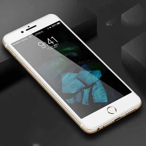 Three-pack of black tempered glass screen protectors for iPhone 6, 7, 8 and Plus models.