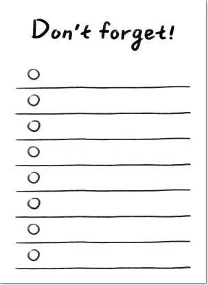 Compact student memo pad showing simple line plan design, 65mm by 89mm in size.