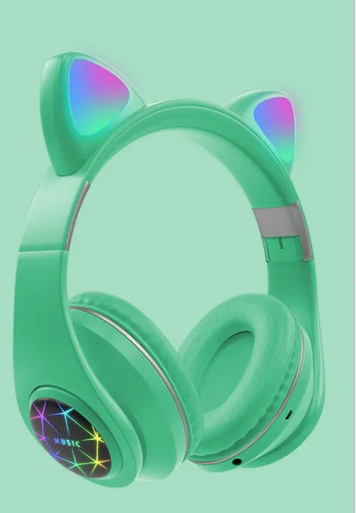 Colourful cat ear Bluetooth headset with in-ear design for wireless stereo sound
