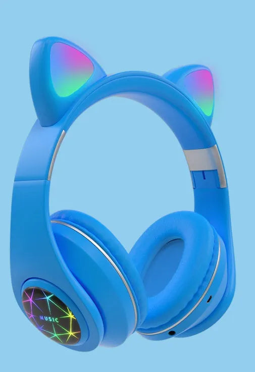 Colourful cat ear Bluetooth headset with in-ear design for wireless stereo sound