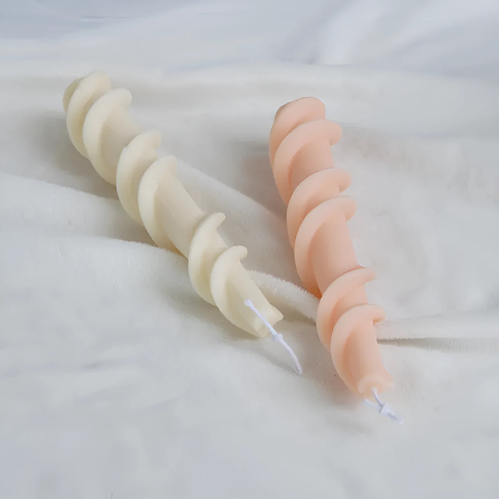 Yihai handmade silicone candle mould with spiral lace rod design in photo colour