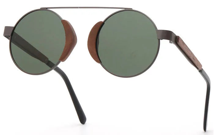 Bamboo retro sunglasses with wood frame and polarised TAC lenses in vintage style