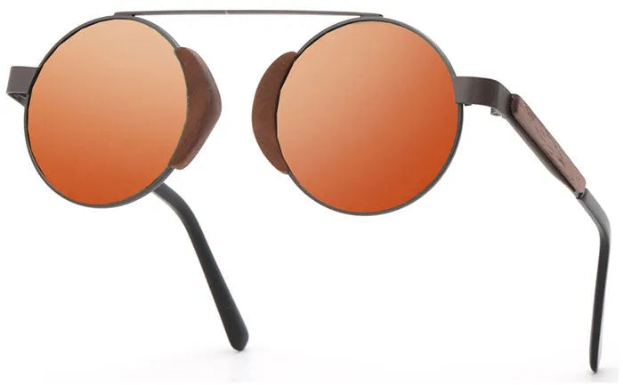 Bamboo retro sunglasses with wood frame and polarised TAC lenses in vintage style