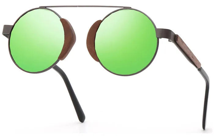 Bamboo retro sunglasses with wood frame and polarised TAC lenses in vintage style