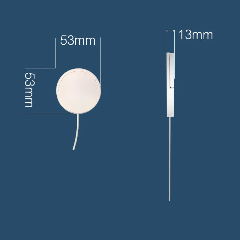 Black magnetic wireless charging bracket holding mobile phone with TYPE-C cable connection