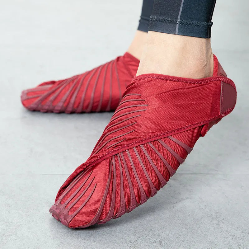 Unisex elastic waterproof cloth dance fitness shoes in blue for ballet and modern dance