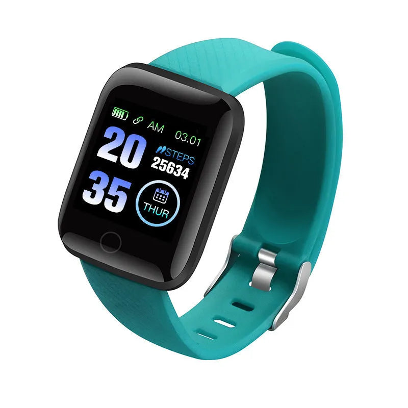 D13 smart bracelet with colour screen showing heart rate display on wrist