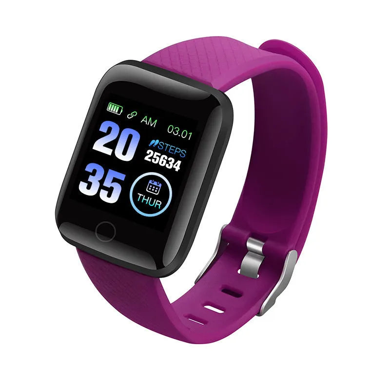 D13 smart bracelet with colour screen showing heart rate display on wrist