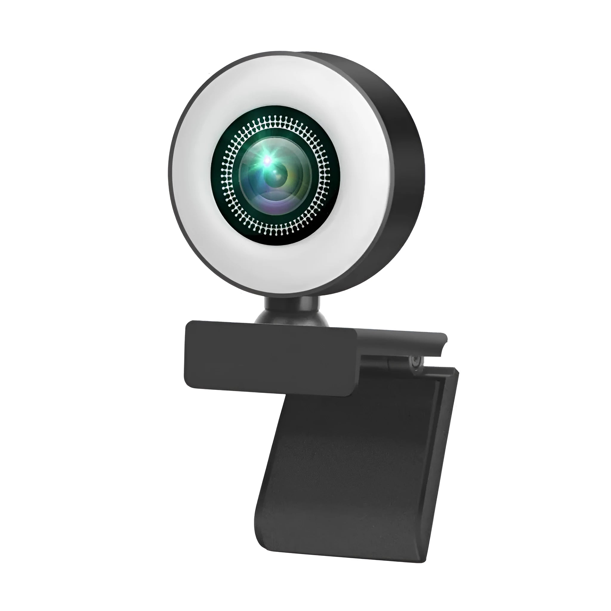 USB webcam with built-in ring of LED lights for fill light, shown on a computer monitor.