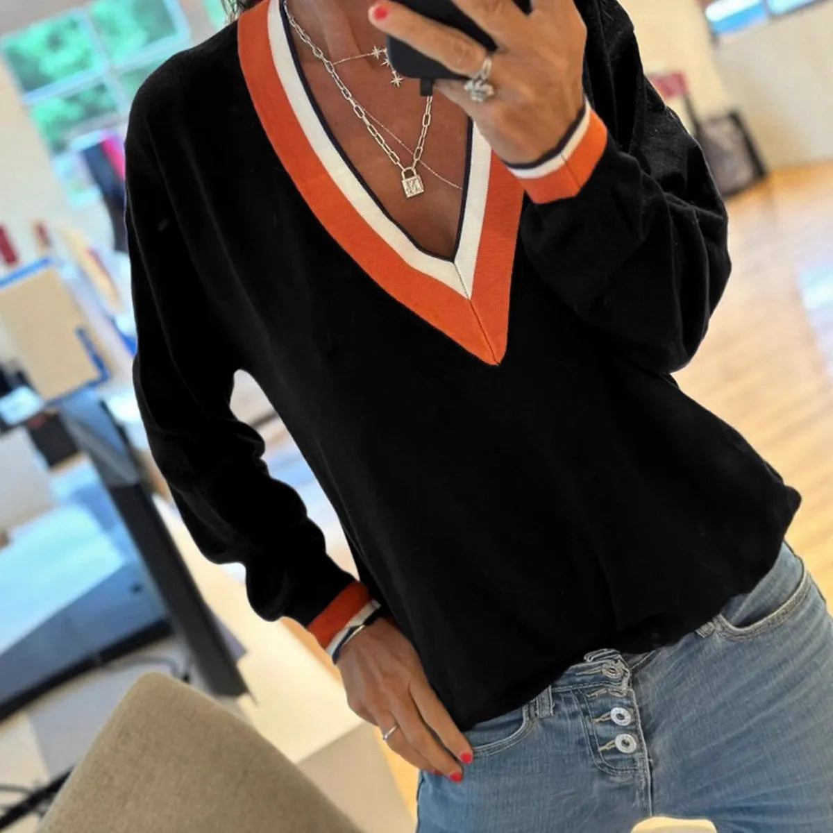 Casual loose knitted top for women in solid colour, polyester pullover sweater, available in sizes S to XL
