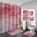 3D art geometric shower curtain set including waterproof polyester curtain with flannel bath mats and U-shaped mat for bathroom decor