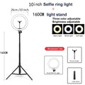 10-inch USB ring light with 160cm adjustable tripod, white and warm lighting modes, and phone holder