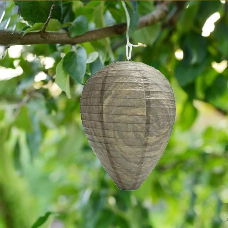 Hexagonal beehive paper lantern with wire frame measuring 22x28cm for decorative displays