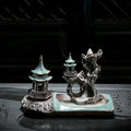 Ge Kiln ceramic backflow incense burner in Chinese style for tea table decoration